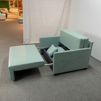 Modernes Wohnzimmer-Sofa mit Metallrahmen und Lederpolsterung, Einzel- oder Doppelsitz, Klappbares Schlafsofa, Transformer-Faltsofa