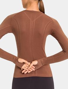 <b>Womens</b> Reversible Wrinkle-Resistant <b>Long</b> Sleeve Yoga <b>Top</b> Custom Manufacturer OEM ODM Sportswear Compression Fitness Gym - Product Image 3