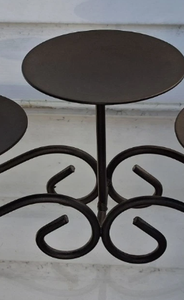 Support de bougie en fer forgé sur mesure à 5 têtes, design vintage à motifs en spirale, pour la décoration de table à manger - Product Image 2