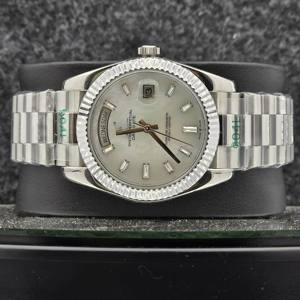 Reloj de Lujo para Hombre, de Acero Inoxidable, Mecánico Automático, con Marcadores de Diamantes Baguette, Bisel con Brazalete, Fecha, Reloj de Pulsera para Negocios - Product Image 1