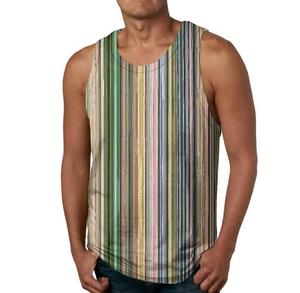 CANBELLO SPORTS <b>Men's</b> Solid Sleeveless Tank Top O-Neck Knitted <b>Stretchy</b> Breathable Casual Fit 100% Polyester Sublimation Print - Product Image 3