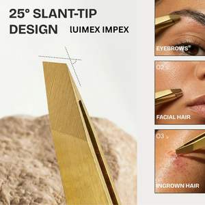 Pince à épiler de précision pour les poils du visage des femmes et des hommes, pince à épiler biseautée pour les sourcils et l'élimination des poils incarnés - Product Image 2