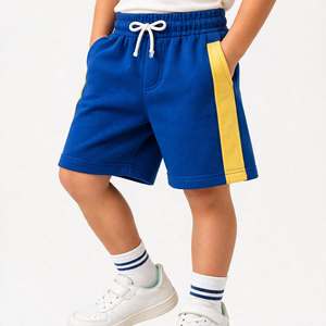 Shorts confortables pour garçons, tricotés, couleur unie, avec bande latérale, cordon de serrage à la taille, shorts décontractés avec poches, en provenance du Bangladesh - Product Image 2