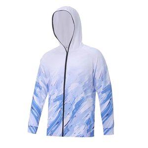 เสื้อฮู้ดดี้ตกปลาสำหรับผู้ชาย ขายส่ง แห้งเร็ว ป้องกันรังสียูวี ผ้ายืดสแปนเด็กซ์/โพลีเอสเตอร์ UPF 50 แขนยาว ระบายอากาศได้ดี มีช่องด้านหน้า - Product Image 4