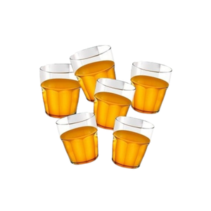 Juego de 6 Vasos de Vidrio Facetados Clásicos, Elegantes y Apilables para Agua, Jugo y Refrescos, Juego de Cristalería Duradera para Cocina - Product Image 1