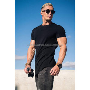 T-shirts ajustés pour hommes en gros T-shirt long coupe goutte Workout Gym Sporting Running Sweat-Wicking Tshits - Product Image 4