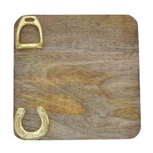 Plateau de service carré en bois de qualité supérieure, design mors de cheval, plateaux décoratifs de luxe, utilisation commerciale, plateau de luxe, fournitures hôtelières - Product Image 6