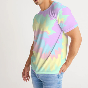Camiseta de Manga Corta para Hombre, Tie-Dye, Cuello Redondo, Casual, Tejida, Corte Regular, Multicolor, 100% Poliéster, Transpirable, 2026 - Product Image 2