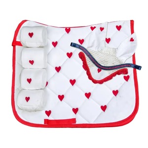 Produits équestres de haute qualité : Selle en mousse satinée, bonnet d'oreille coloré au crochet, bandages de polo pour chevaux, ensemble de tapis de selle à paillettes - Product Image 2
