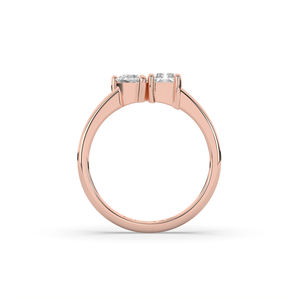Bague en or 14K/10K avec diamant de laboratoire 1,13 carat, taille poire émeraude, style unique, légère et minimaliste, pour elle. - Product Image 4