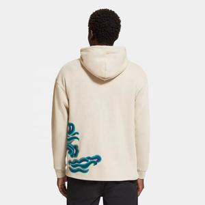 Sudadera con capucha de gran tamaño con estampado de logotipo personalizado de alta calidad, sudadera con estampado de invierno para hombre, mezcla de algodón cálido, teñido liso - Product Image 3