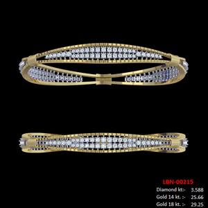 Brazalete de Oro Amarillo de 14 Quilates con Diamantes Naturales, Certificado IGI, Corte Brillante EF, 3.59 Quilates, Claridad VVS VS, Joyería Fina de Lujo - Product Image 3