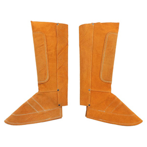 Couvre-chaussures de sécurité en cuir de vachette pleine fleur ignifuge, haute performance, robuste et réglable pour la construction et le soudage - Product Image 1