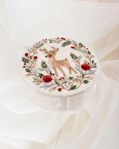 Boîte à bijoux en velours à motif floral et perles, organisateur de bagues avec compartiments, décoration de coiffeuse moderne, boîte à bibelots faite à la main, taille personnalisable - Product Image 2