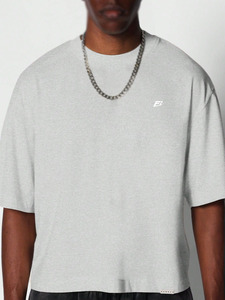 Camisetas de estilo urbano para hombre, corte holgado, hombros caídos, 100% algodón, camisetas deportivas para chico, cuello redondo, camiseta holgada para hombre, OEM - Product Image 2