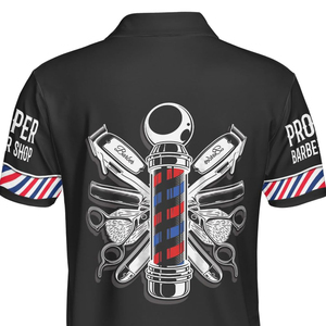 T-shirt décontracté vierge pour coiffeur, personnalisable avec logo, en polyester et coton, pour hommes, idéal pour salon de coiffure - Product Image 4