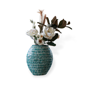 Venta al por mayor vietnamita jarrón decorativo moderno rústico madre perla Decoración de mesa Material de vidrio de bambú para espacio de sala de estar - Product Image 3