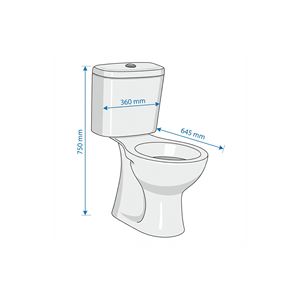 Inodoro de Cerámica Moderno Italiano con Sifón en S, Sin Tapa ni Accesorios, para Baño, Hotel u Hospital - Product Image 4