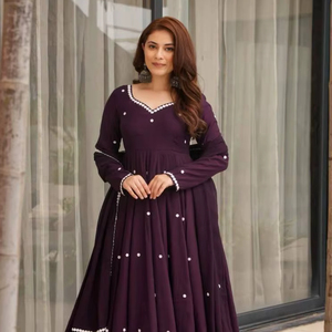 ชุดเดรสงานปาร์ตี้แบบสลิมฟิต ผ้าซัลวาร์ คามีซ แบบกลับด้านได้ ปักลายปักเลื่อมอย่างดี พร้อมกางเกงและผ้าคลุมไหล่ แห้งเร็ว ทันสมัย - Product Image 1