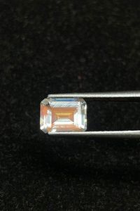natural faceted <b>rainbow</b> moonstone octagon cut. - Product Image 2