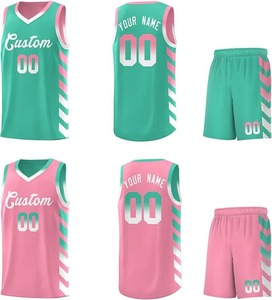 Ensemble short et maillot de basket personnalisé rouge et blanc unisexe, col en V, sans manches, en mesh sublimé, tenue d'équipe avec nom, numéro et logo OEM ODM - Product Image 3