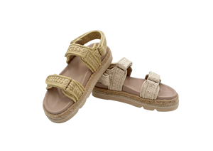Straw Weave Synthetic Strap Anti-Slippery Flat <b>Sandals</b> Open Toe Platform EVA Sole Breathable Summer Women's Shoes - Product Image 2