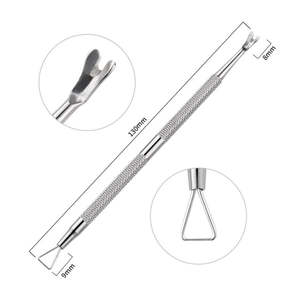 Outil professionnel portable pour le nail art, pousse-cuticules double face en acier inoxydable à lame courbée pour ongles ANAAIF - Product Image 6