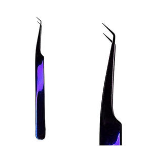 Pinzas para Pestañas DANTRIC IMPLANTS CM-543 de Acero Inoxidable de Precisión con Punta Lisa de 10 mm, Duraderas, con Recubrimiento Morado para Uso en Cejas - Product Image 5