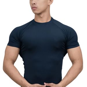 เสื้อยืดออกกำลังกายผู้ชายแบบสั่งทำขายส่ง ผ้าเนื้อเดียว แห้งเร็ว ระบายอากาศดี แขนครึ่งตัว เหมาะสำหรับฟิตเนส วิ่ง และเล่นกีฬา - Product Image 4