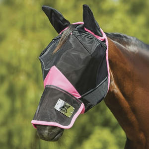 Masque anti-mouches respirant et confortable pour chevaux avec protection UV, élastique et doté de protections pour les oreilles et les yeux en maille - Product Image 5