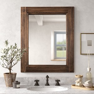 Acacia Wood Wall <b>Mirror</b> Wholesale - Rustic Brown Wooden <b>Mirror</b> - Product Image 2