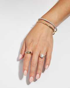 Pave Diamond Half Eternity Bangle <b>Bracelet</b> Wide Hinge <b>Cuff</b> Luxury Stacking Wedding Jewelry Wholesale 10kt 14K 18K Solid Gold - Product Image 4