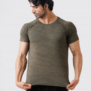 Camiseta de compresión para hombre que absorbe la humedad, de secado rápido, para entrenamiento, fitness, manga corta, ropa deportiva - Product Image 1