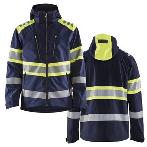 Custom Printed Logo Canvas Stand Collar Work Wear <b>Jacket</b> for Men Safety Strips Breathable Durable Waterproof Safety <b>Jacket</b> - Product Image 1
