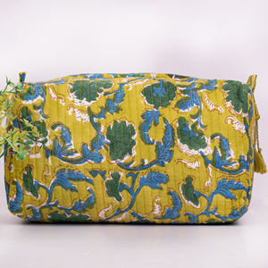 Magnifiques trousses de maquillage multifonctions en coton faites à la main pour le rangement, les voyages et les articles de toilette, organiseur de cosmétiques personnalisé - Product Image 3