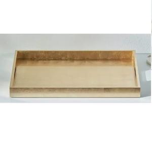 Plateau de service multifonctionnel pour le petit-déjeuner en métal et verre, finition plaquée or de qualité supérieure, prix de gros. - Product Image 6