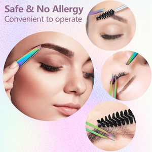 Ensemble de pinces à sourcils tendance, pointe fine, ciseaux en acier inoxydable, kit de brosses, accessoire de maquillage durable - Product Image 6