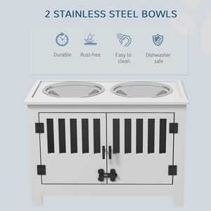 Contenitore per Cibo per Animali Domestici con Alimentatore Ricaricabile e Set Ciotola per Cani - Bianco - Product Image 4