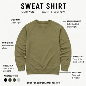 เสื้อสเวตเชิ้ตผู้ชายแบบมีฮู้ด คอกลม ทรงหลวม ผ้าถักขนแกะ ผ้าฝ้าย ใส่สบาย ระบายอากาศได้ดี เป็นมิตรกับสิ่งแวดล้อม เหมาะสำหรับใส่ในฤดูหนาว - Product Image 6