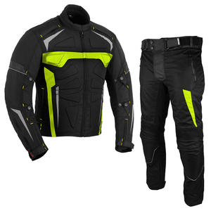 Ensemble veste et pantalon de moto en cuir imperméable et coupe-vent pour la course à moto, taille plus, vêtements de sport personnalisables - Product Image 1
