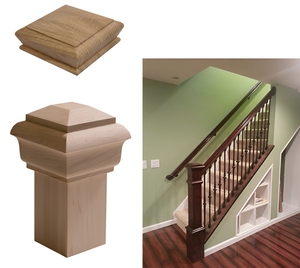 ฝาครอบเสาไม้จริงทรงปิรามิด ดีไซน์โบราณ สำหรับรั้วและระเบียงกลางแจ้ง สวน และลานบ้าน - Product Image 1