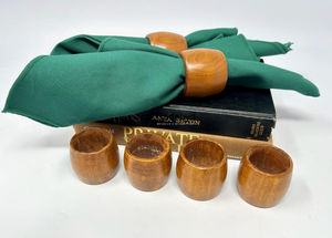 Anneau de serviette en bois classique et moderne, fait main, écologique, durable, décoration de table, accessoires de table haut de gamme pour hôtels et mariages - Product Image 2