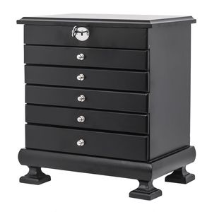 Portagioie in Legno Personalizzabile a 6 Livelli con 5 Cassetti, Design Moderno Nero, Realizzato a Mano con Chiusura Magnetica - Product Image 6