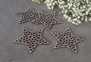Decoración de Pared de Estrella de Madera Hecha a Mano, Adorno Colgante con Recortes Geométricos para Bodas, Hogar y Sala de Estar - Product Image 3