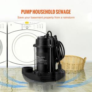 Pompa Sommergibile per Acque Reflue da 3/4 HP, 5880 GPH, 1050W con Interruttore a Galleggiante Piggyback da 3 m, Dispositivo di Drenaggio Durevole in Ghisa con Uscita da 2 Pollici - Product Image 2