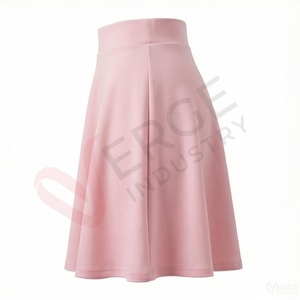 Women's Pink High Waist A Line Mini <b>Skirt</b> Solid Elegant Flared <b>Short</b> <b>Skirt</b> - Product Image 3