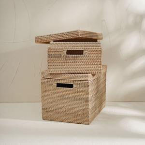 Cajas organizadoras de ratán, contenedor de almacenamiento, cesta de mimbre natural a precio económico, suministro al por mayor - Product Image 6