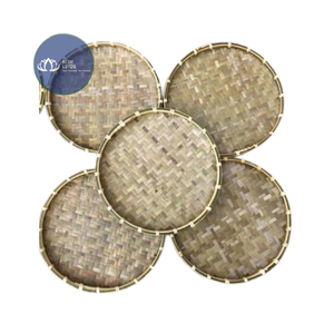 Panier en bambou tressé durable, best-seller, rond, pour servir des fruits et des en-cas, décoration de restaurant, décoration d'intérieur, accessoire décoratif - Product Image 1