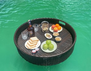 AC00033 Bandeja de Té Flotante Redonda de Metal Marrón Moderna y de Lujo, Directo de Fábrica en Vietnam, para Hoteles, Villas y Piscinas - Product Image 6