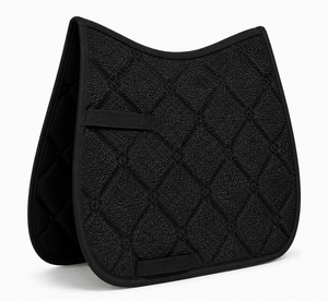 Almohadilla de Silla de Montar Personalizable para Doma y Salto, Negra, Acolchada, con Forro de Polialgodón, para Entrenamiento y Equitación - Product Image 1